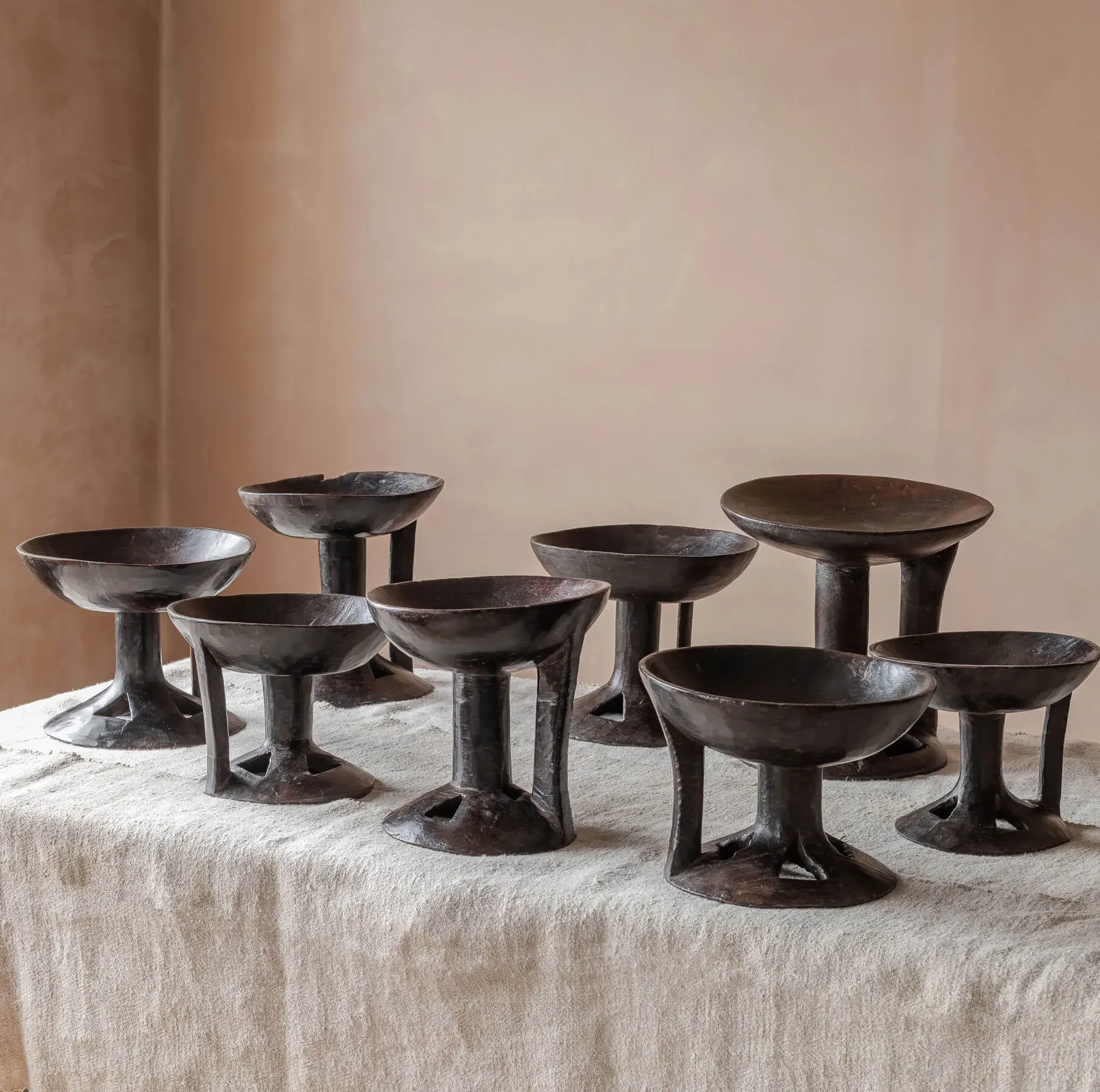 Vintage Tall Display Dish - Wood