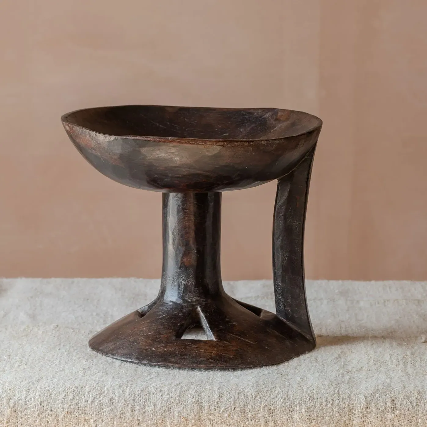 Vintage Tall Display Dish - Wood