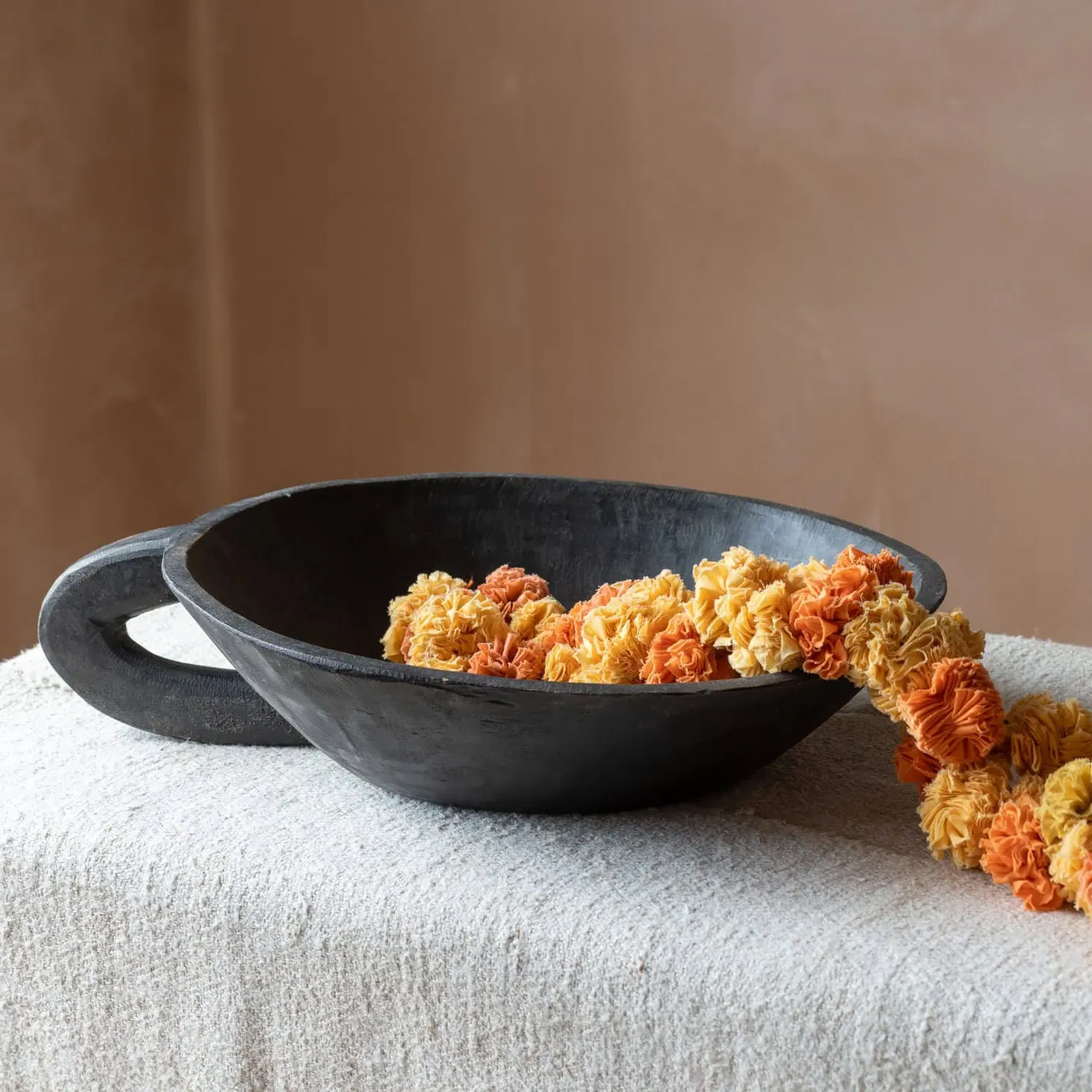 Vintage Wooden Decorative Dish - Black image