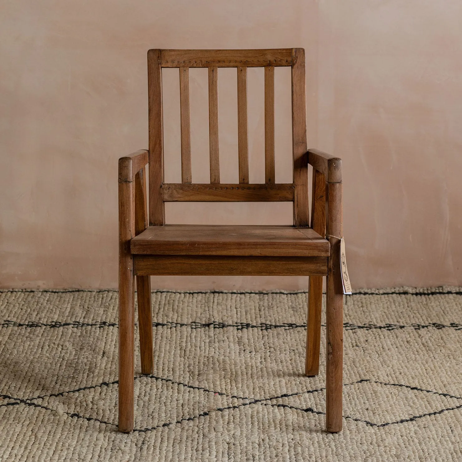 Vintage Wooden Dining Armchair - Honey, Teak