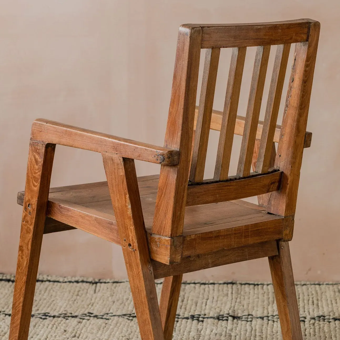 Vintage Wooden Dining Armchair - Honey, Teak