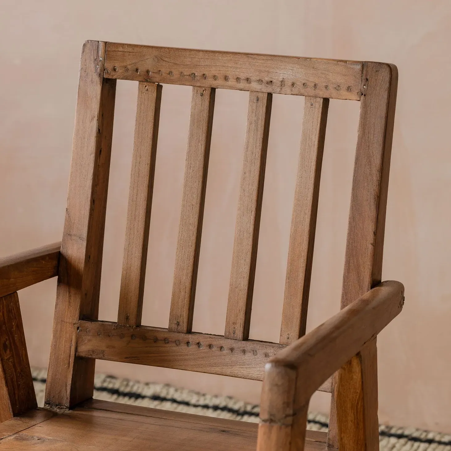 Vintage Wooden Dining Armchair - Honey, Teak