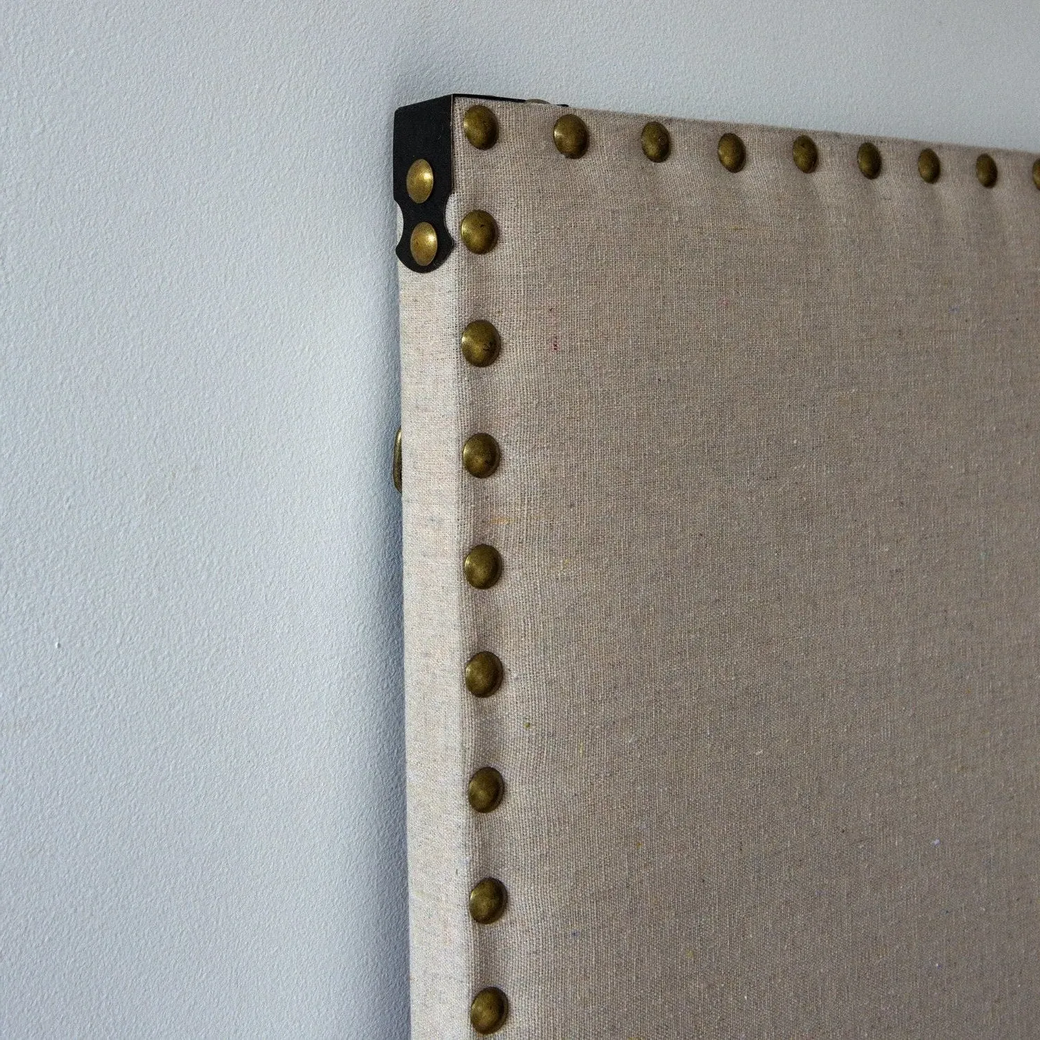 Wall Memo Board - Natural Fabric, Bronze Metal