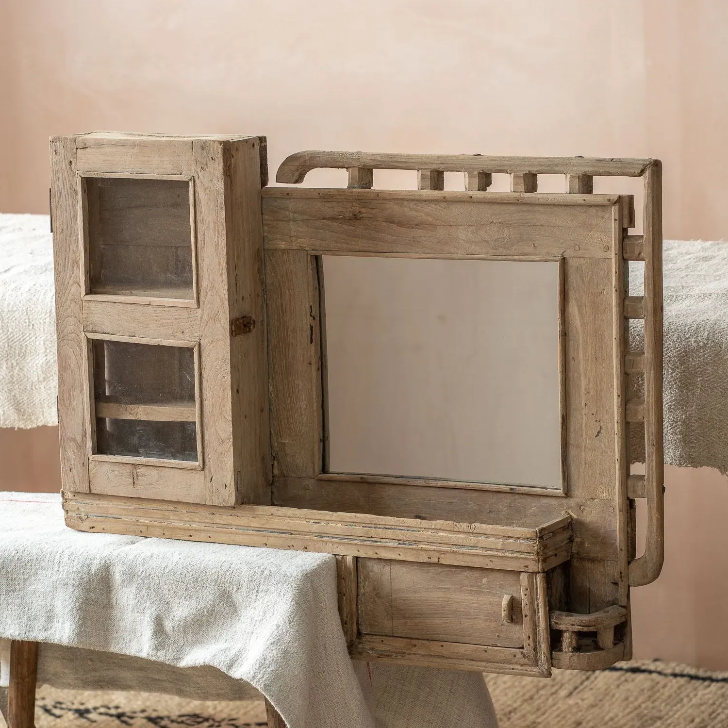 Wall Mirror Cabinet - Natural, Teak image