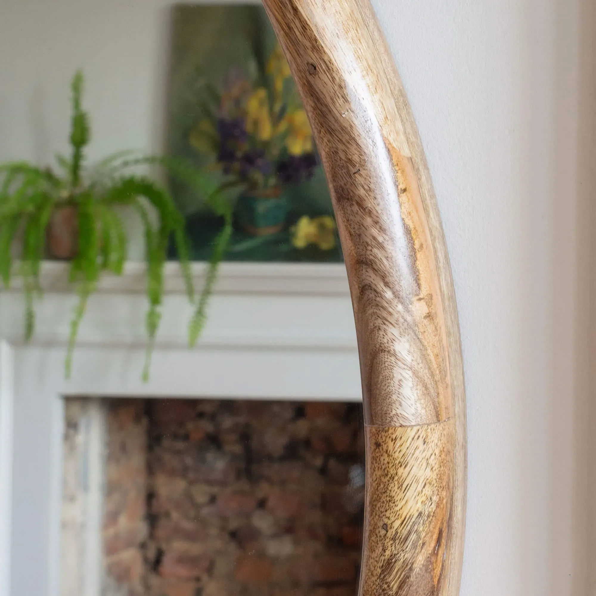 Walter Large Round Mirror - Natural Mango Wood