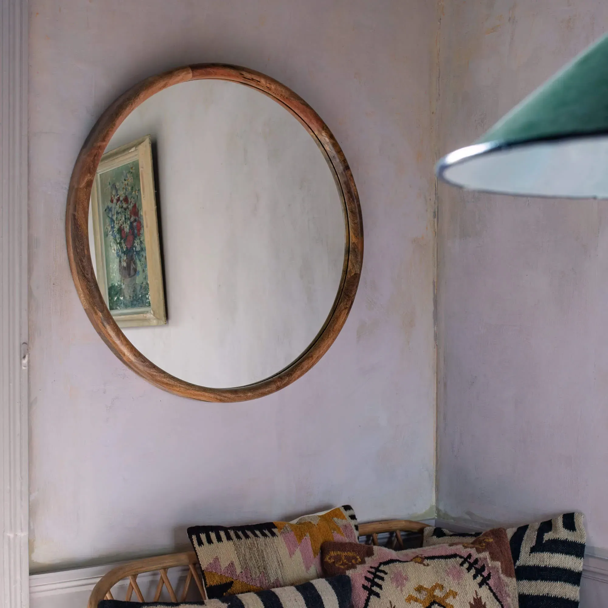 Walter Small Round Mirror - Natural Mango Wood