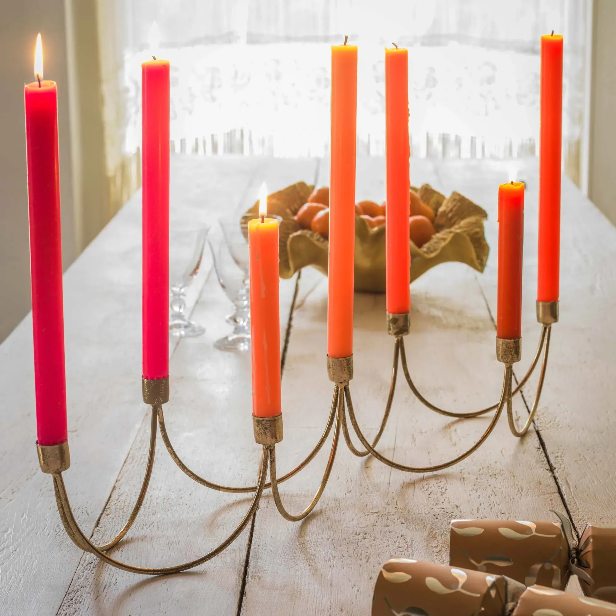 Wave Candle Holder - Gold, Iron