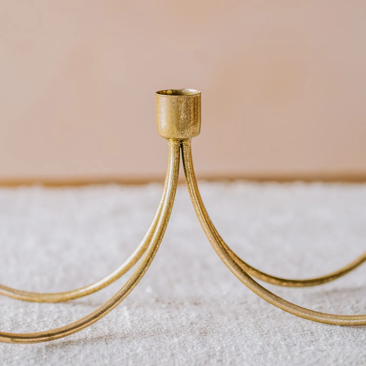 Wave Candle Holder - Gold, Iron