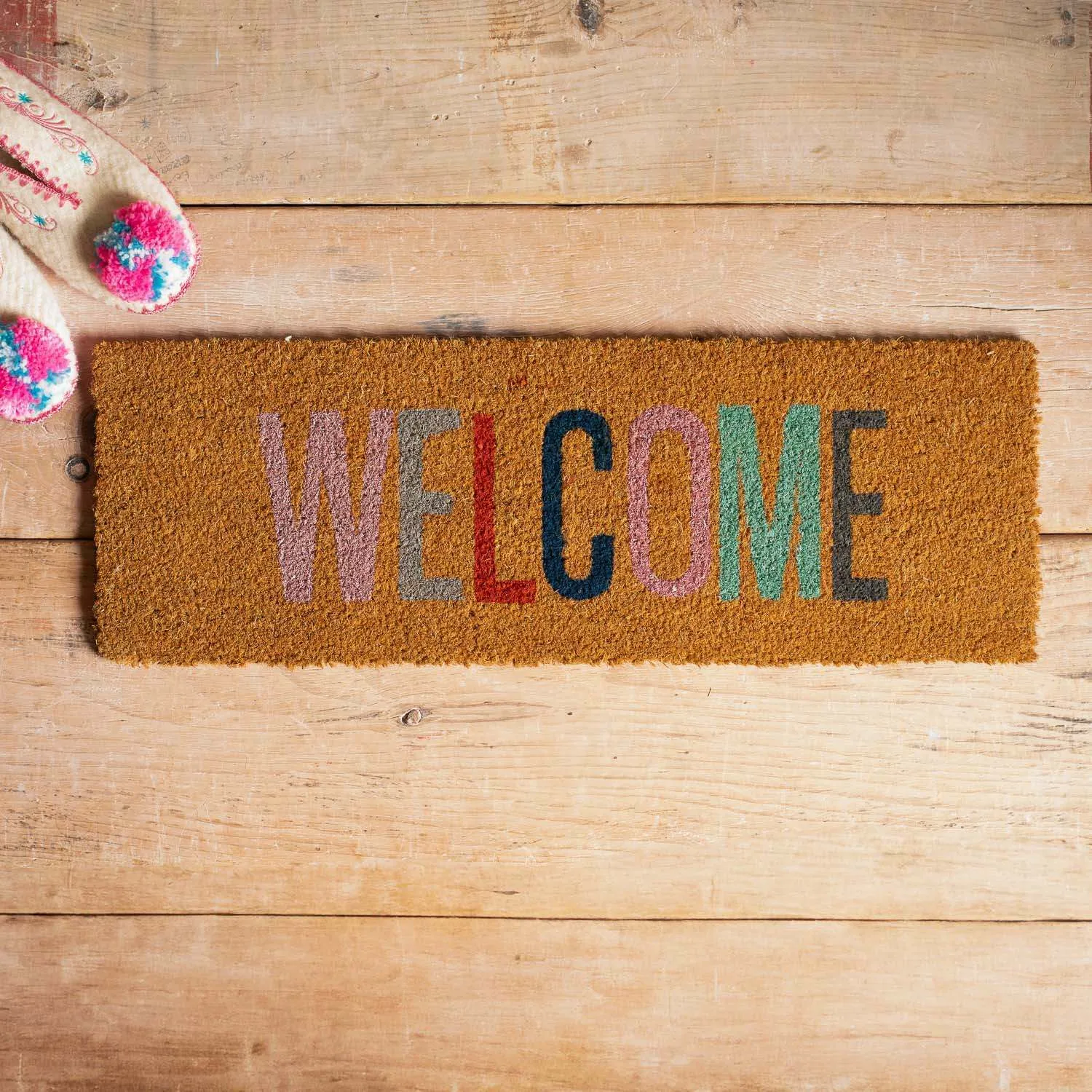 Welcome Door Mat - Multi-Colour, Coconut Fibre