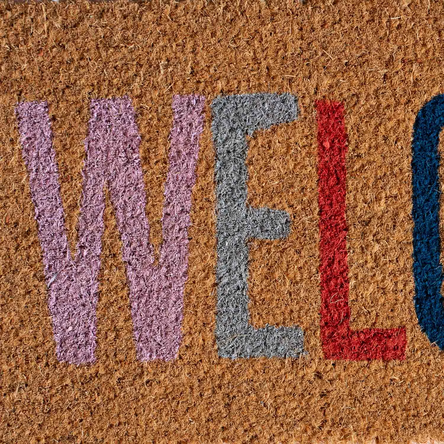 Welcome Door Mat - Multi-Colour, Coconut Fibre