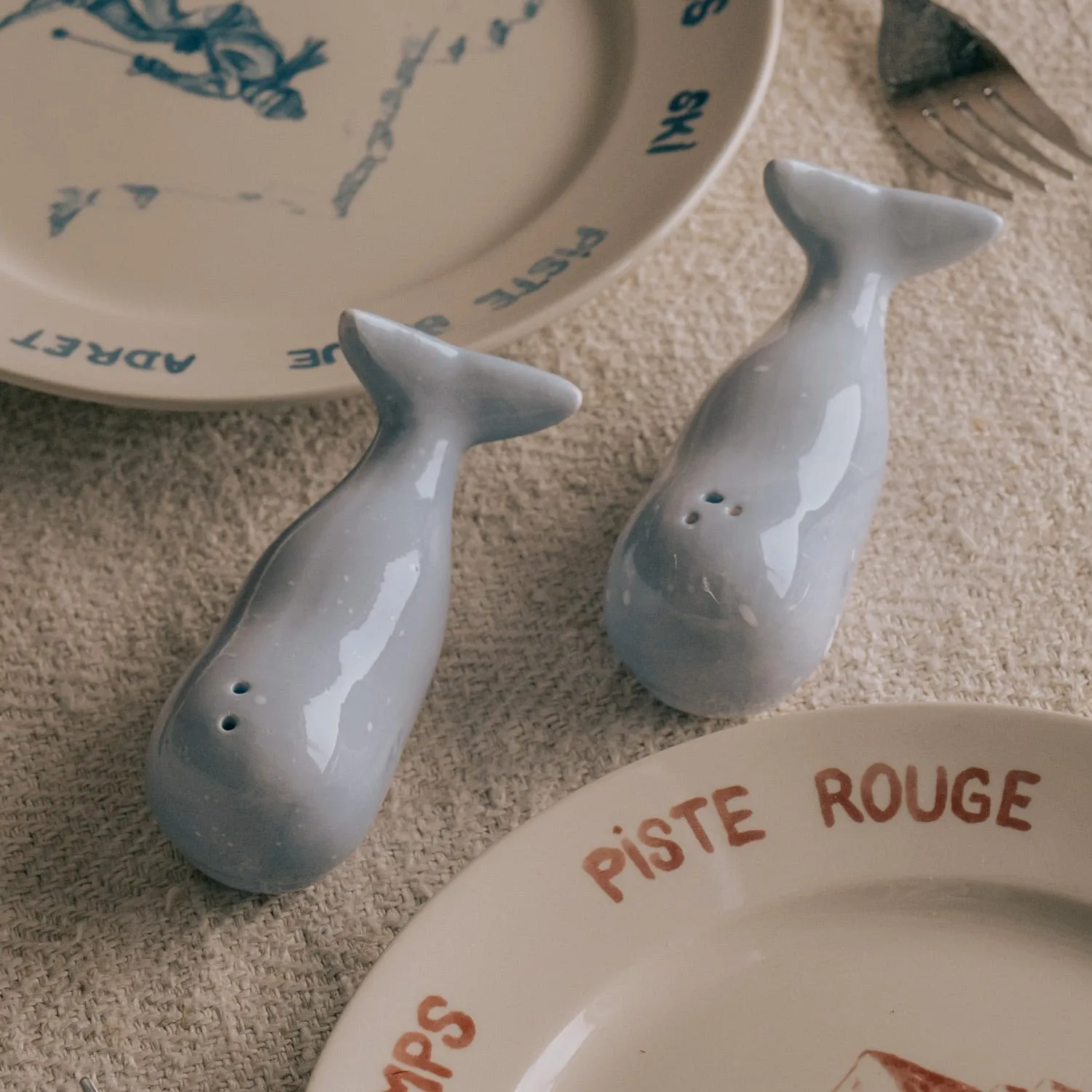 Whale Salt & Pepper Set - Light Grey, Dolomite image