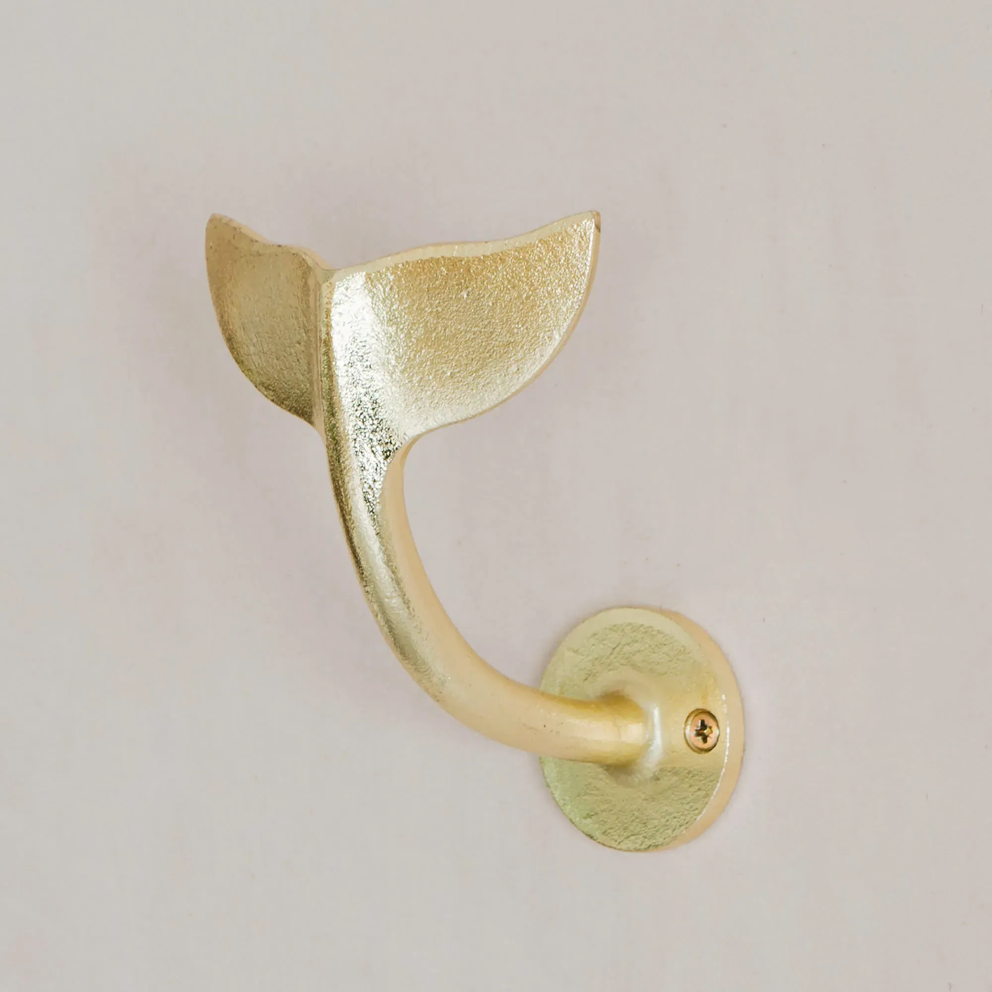 Whale Tail Wall Hook - Gold, Aluminium