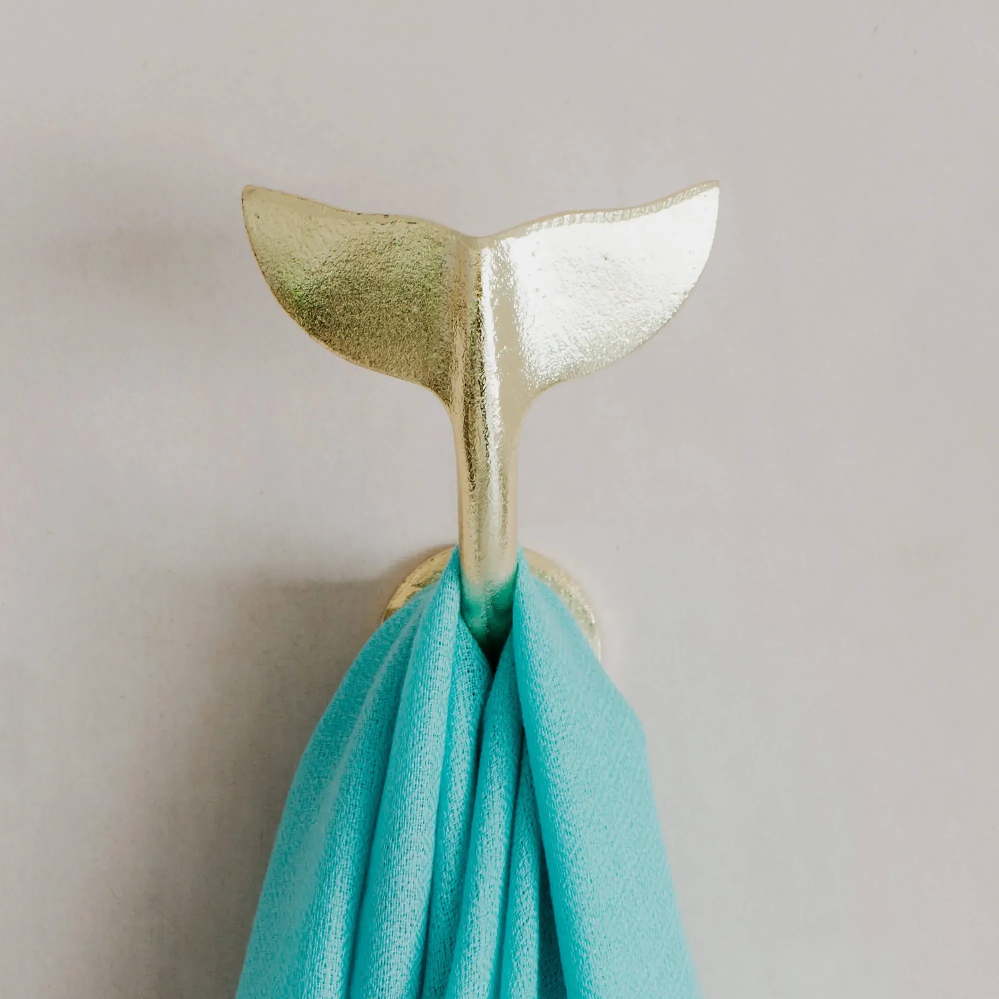 Whale Tail Wall Hook - Gold, Aluminium image