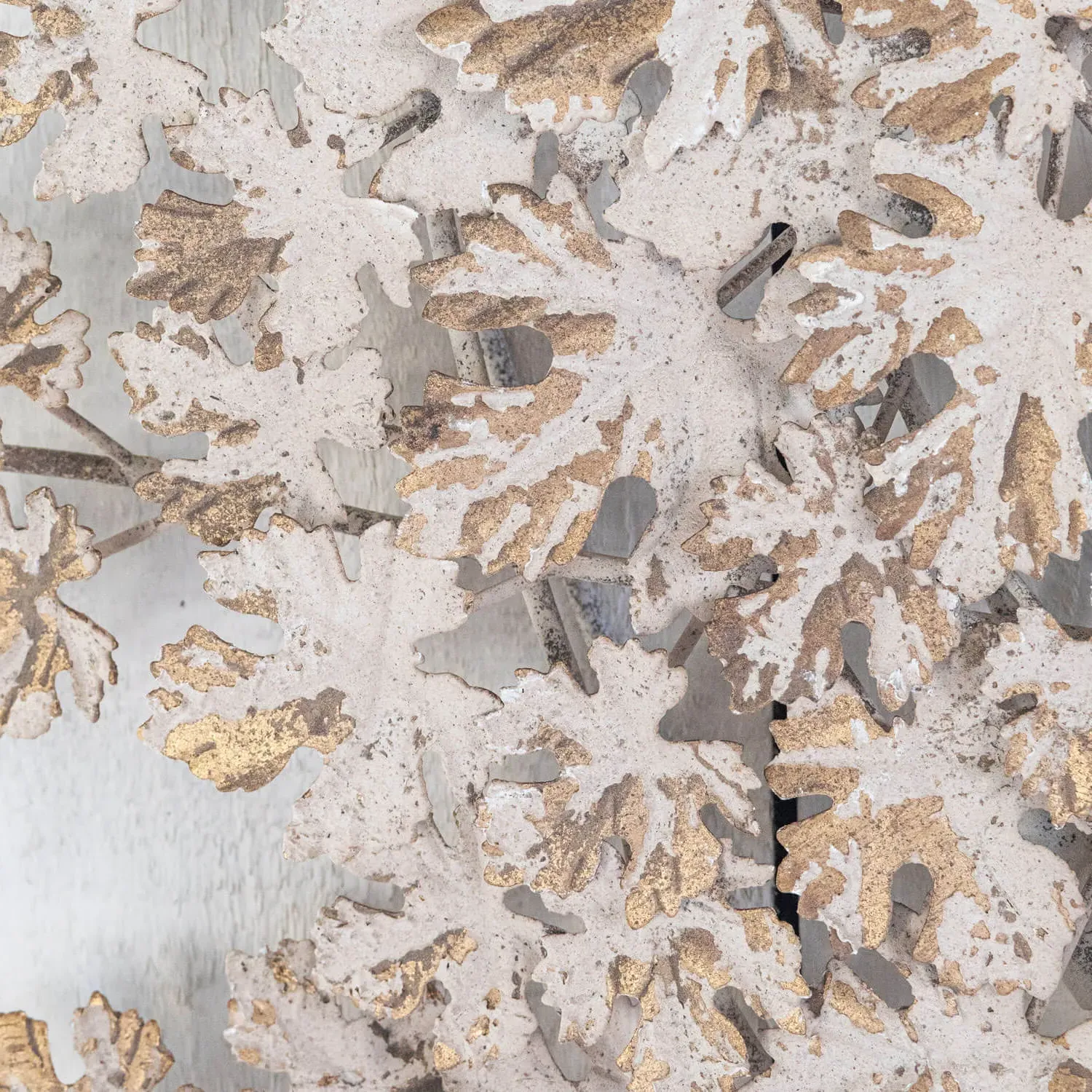 White and Gold Leaves Wall Light - White, Iron