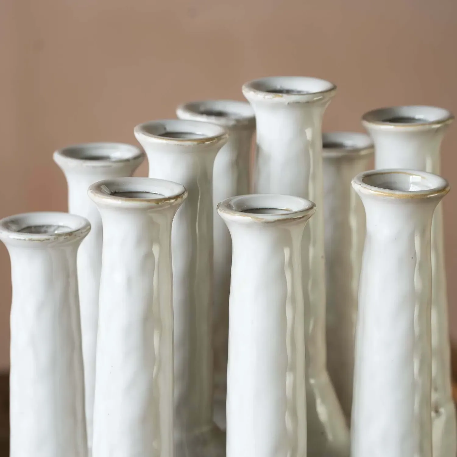 White Ceramic Multi-Stem Vase - White