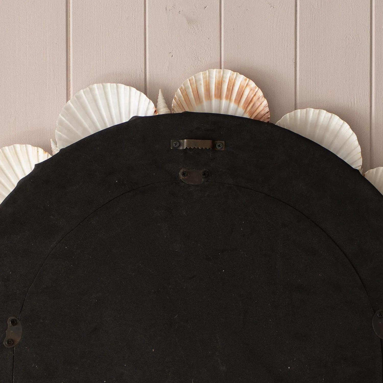 White Oval Shell Wall Mirror