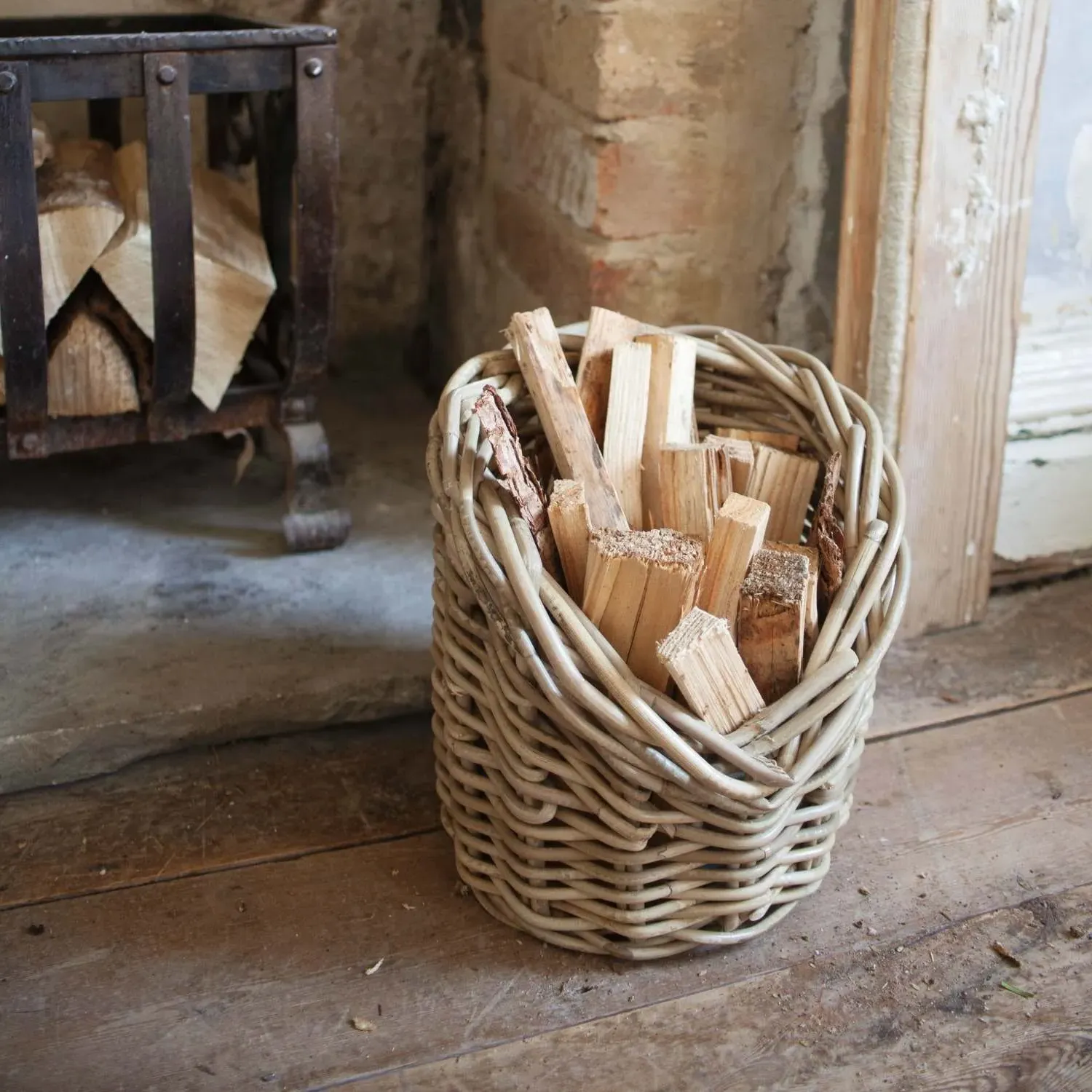 Wicker Kindling Basket - Natural image