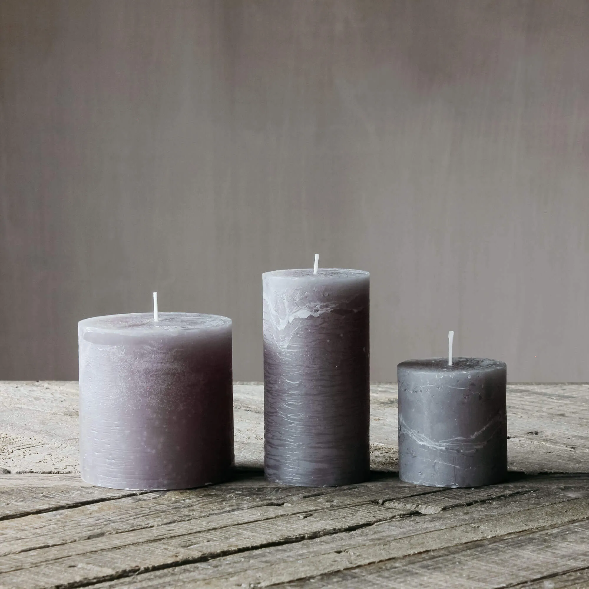 Wide Pillar Candle - Grey image