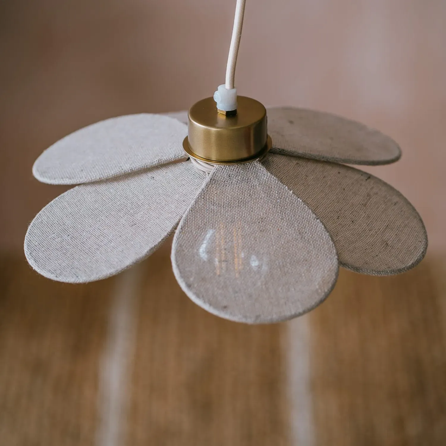 Winged Fabric Ceiling Light - Antiqued Brass