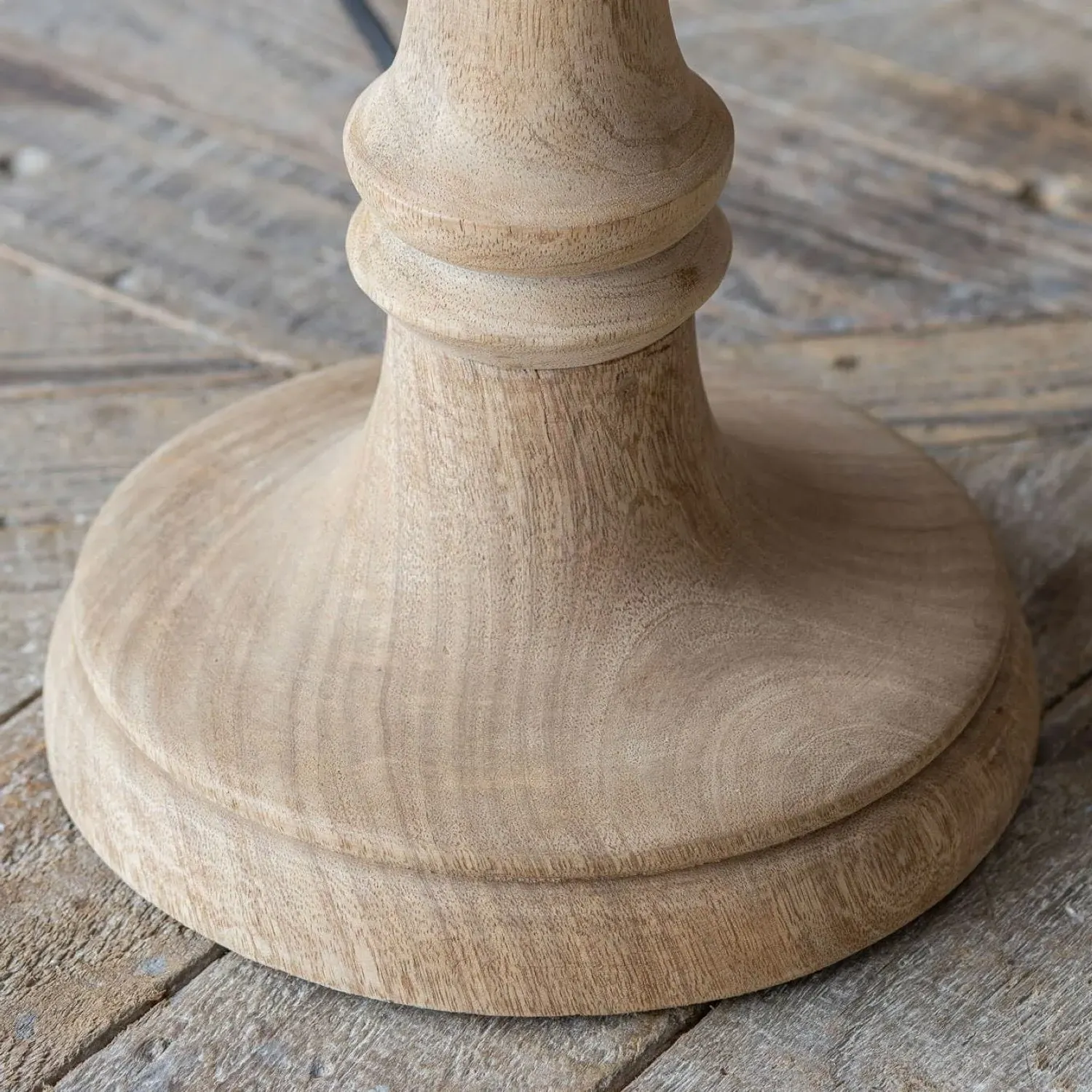 Wooden Bamboo Medium Table Lamp - Mango Wood