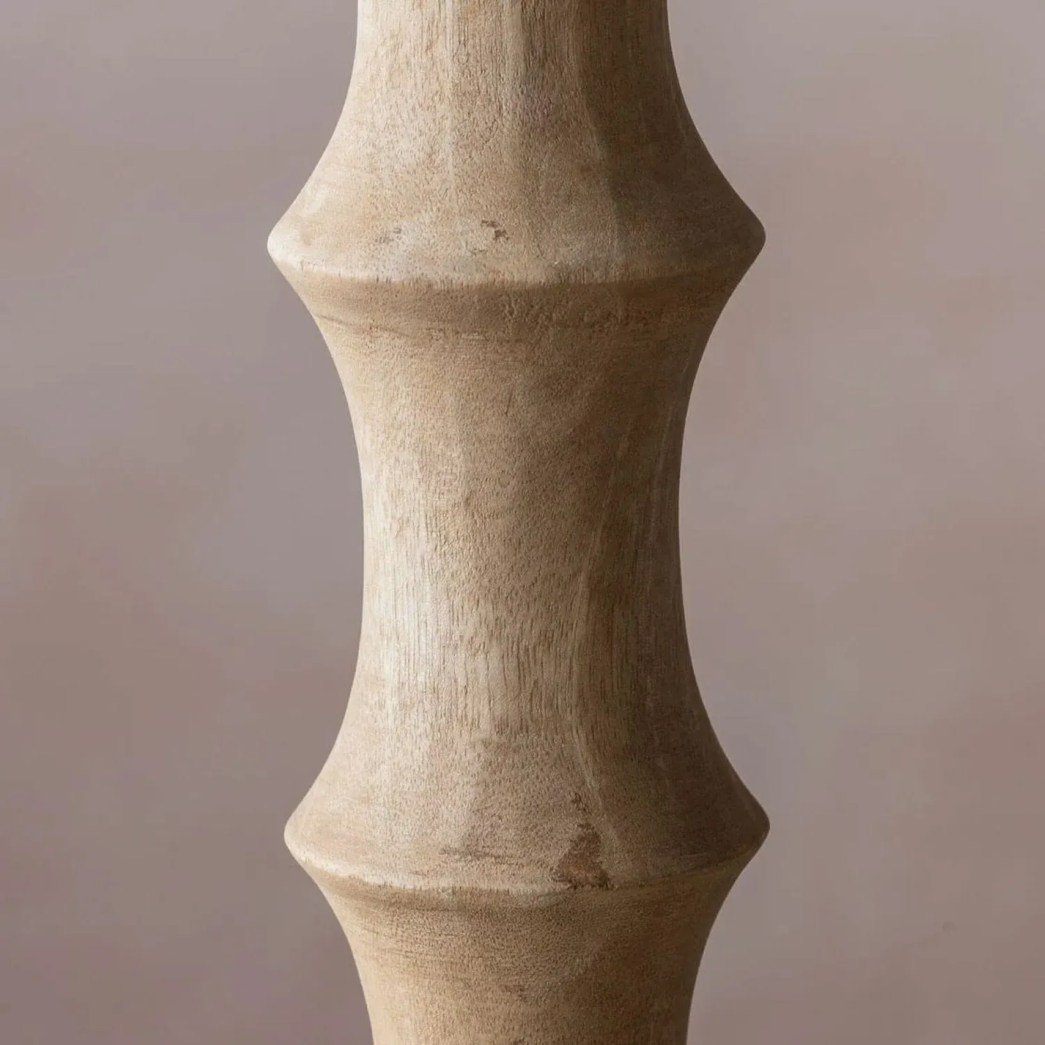 Wooden Bamboo Small Table Lamp - Mango Wood