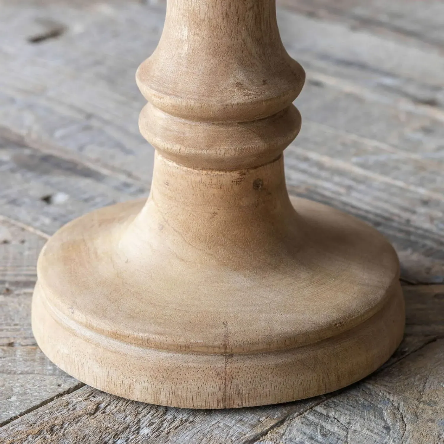 Wooden Bamboo Small Table Lamp - Mango Wood