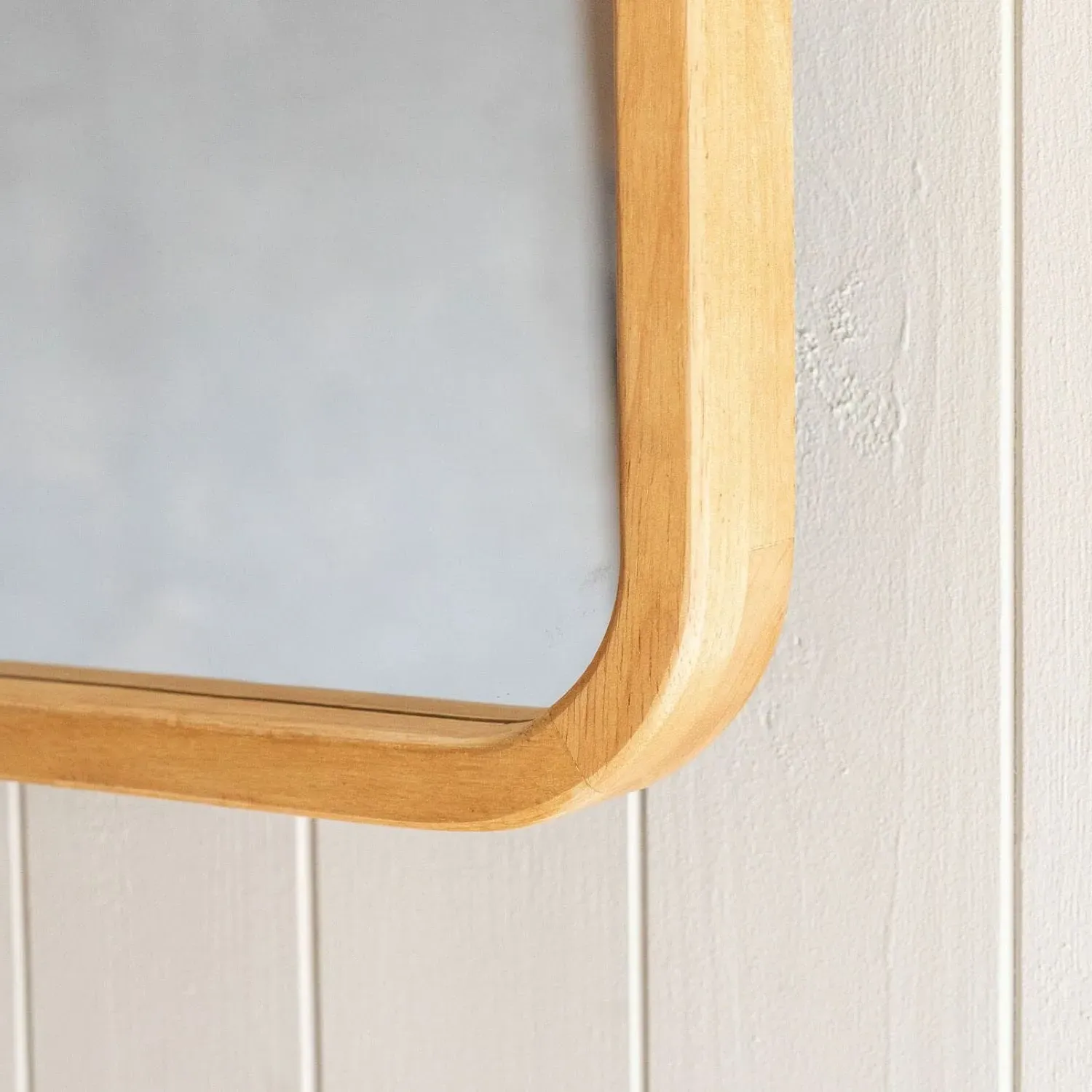 Wooden Edge Wall Mirror with Swivel Frame - Rubber Wood