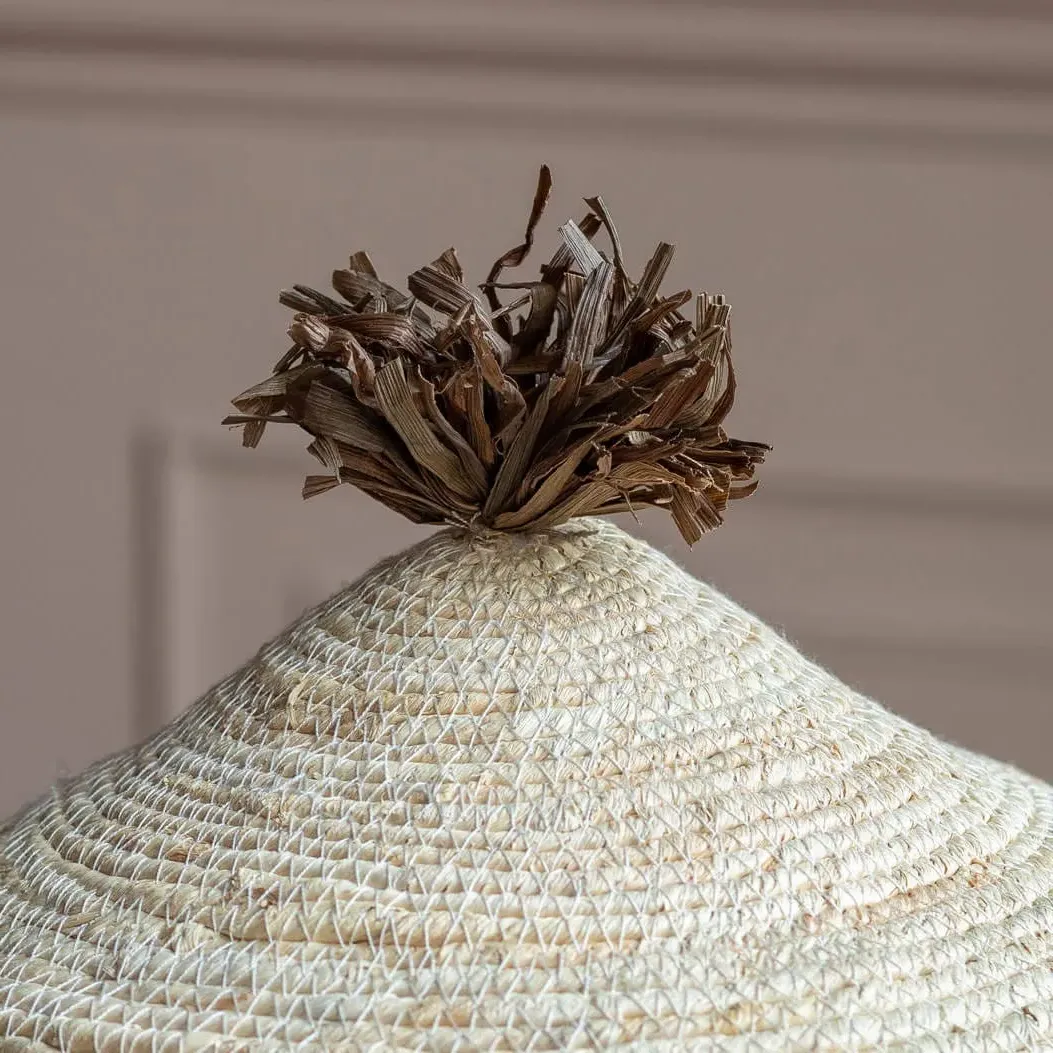 Woven Basket with Lid - Terracotta