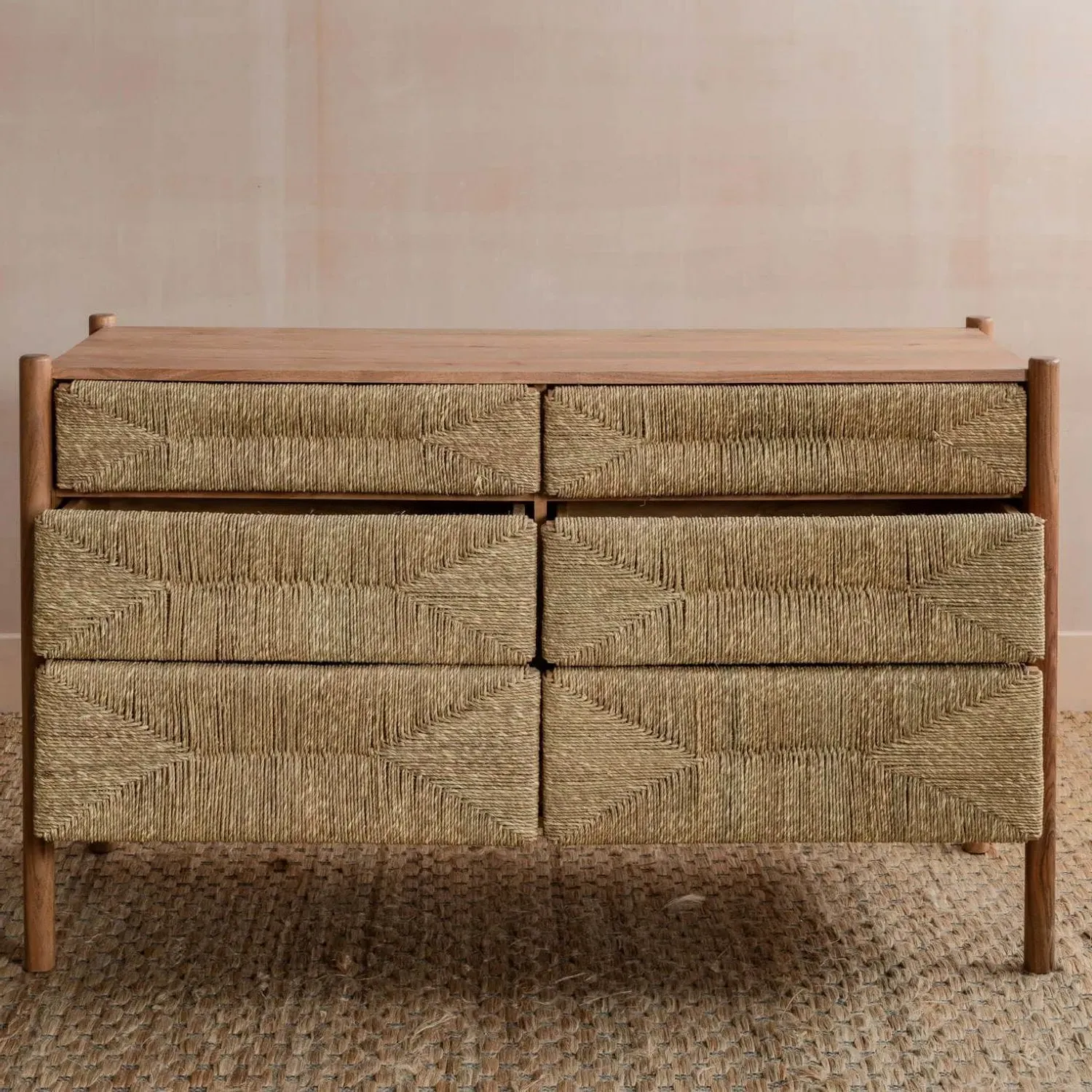 Wrenley 6-Drawer Chest of Drawers - Natural, Acacia Wood