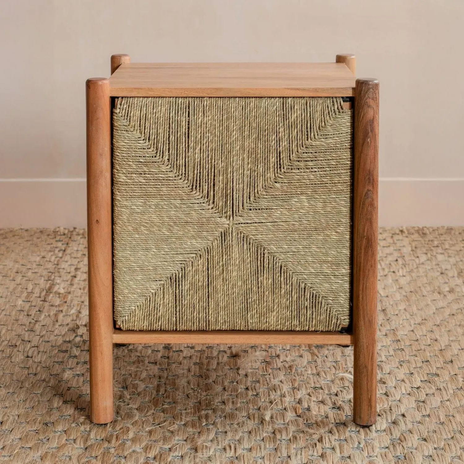 Wrenley Bedside Table - Golden, Acacia Wood