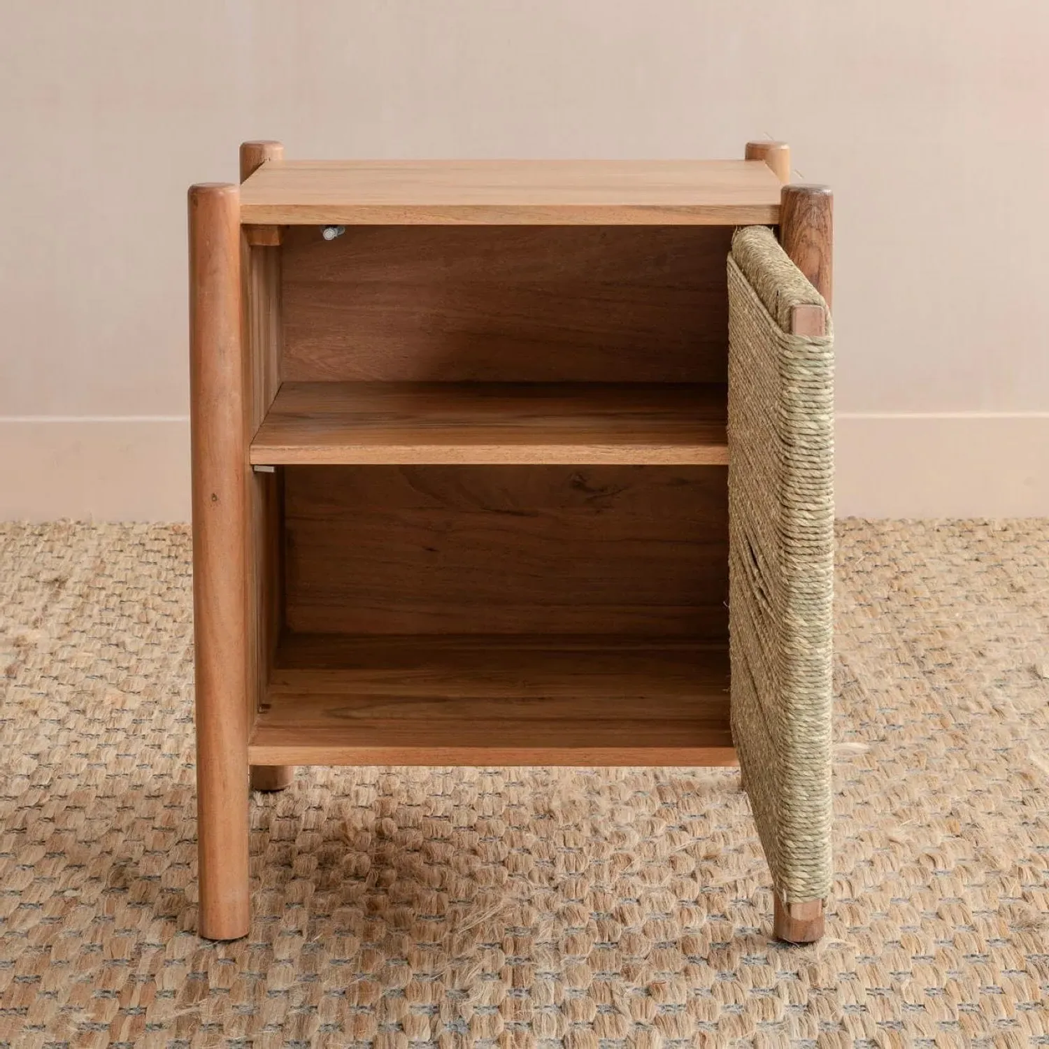 Wrenley Bedside Table - Golden, Acacia Wood