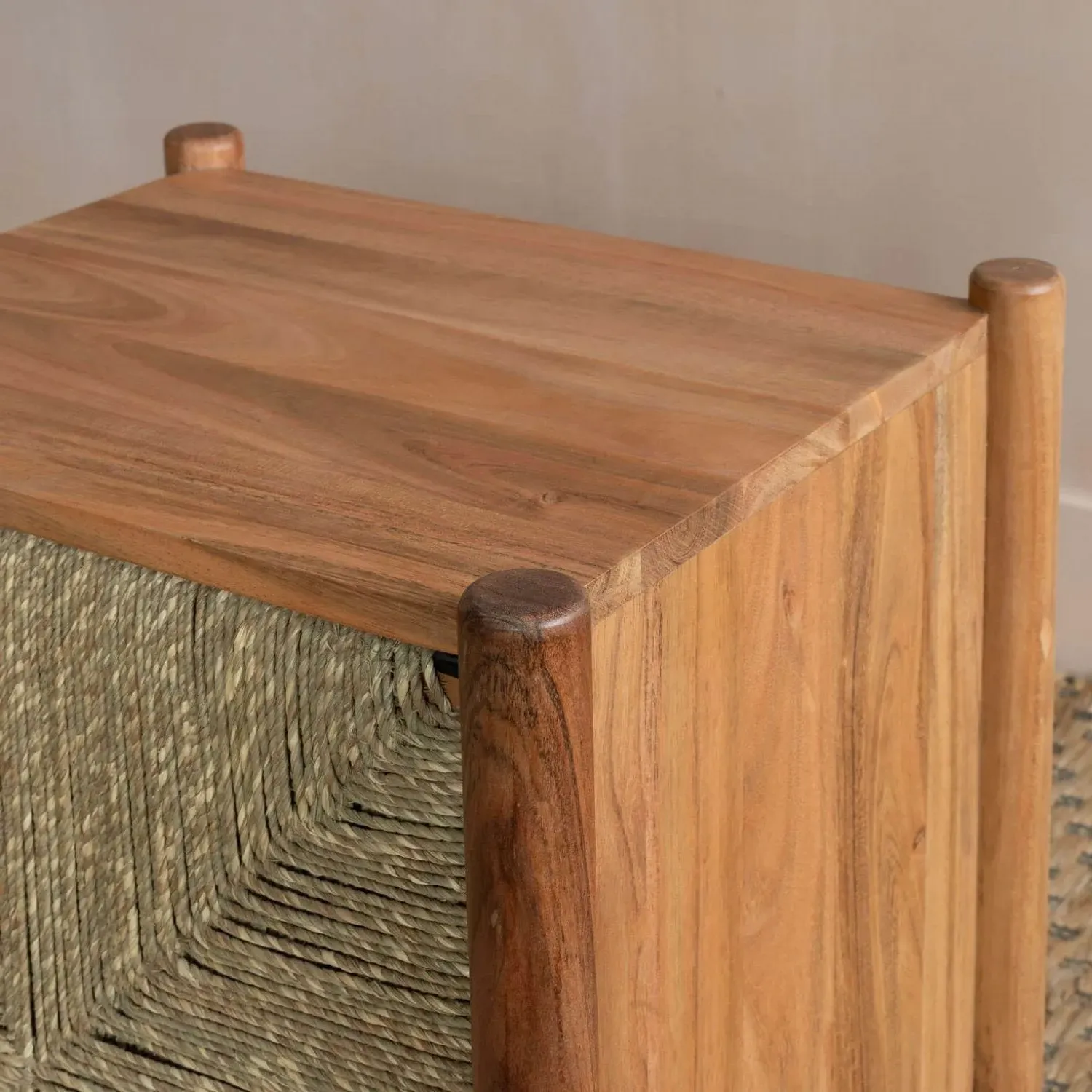 Wrenley Bedside Table - Golden, Acacia Wood