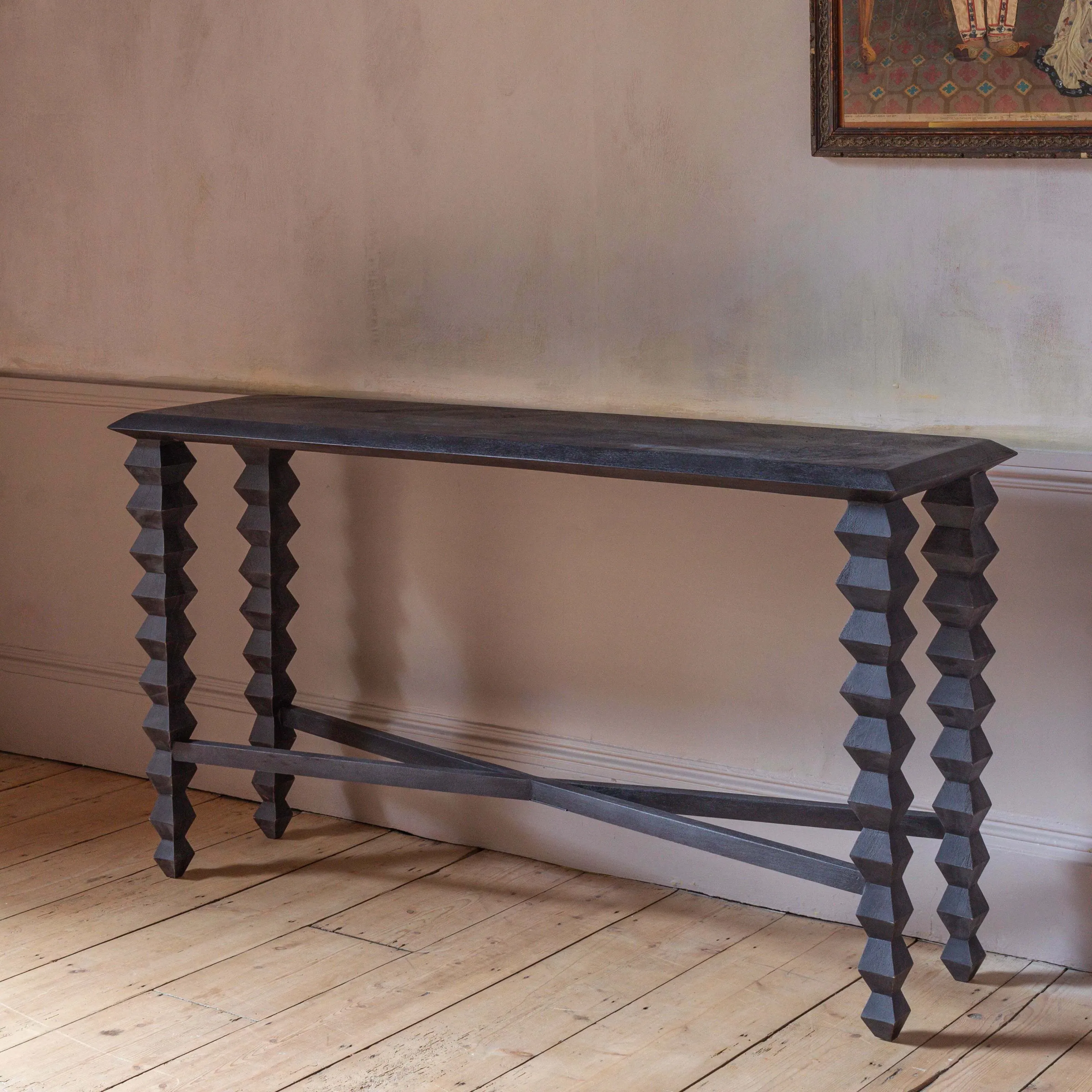Yasmin Console Table - Black, Mango Wood
