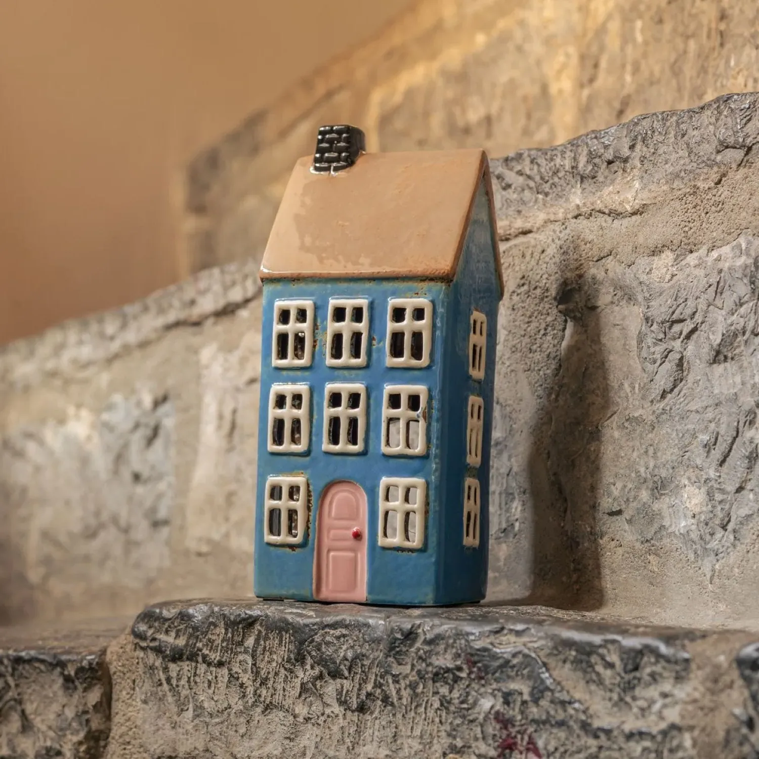 Yellow Danish House Tealight Holder - Ceramic