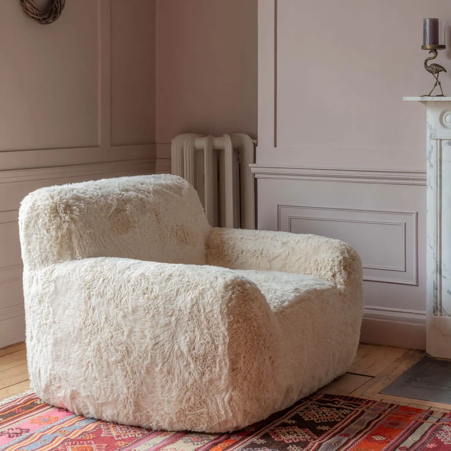 Yeti Armchair - Taupe, Faux Fur