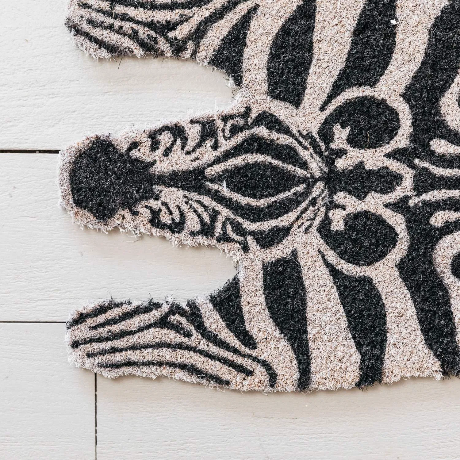 Zebra Doormat - Black and White, Coir