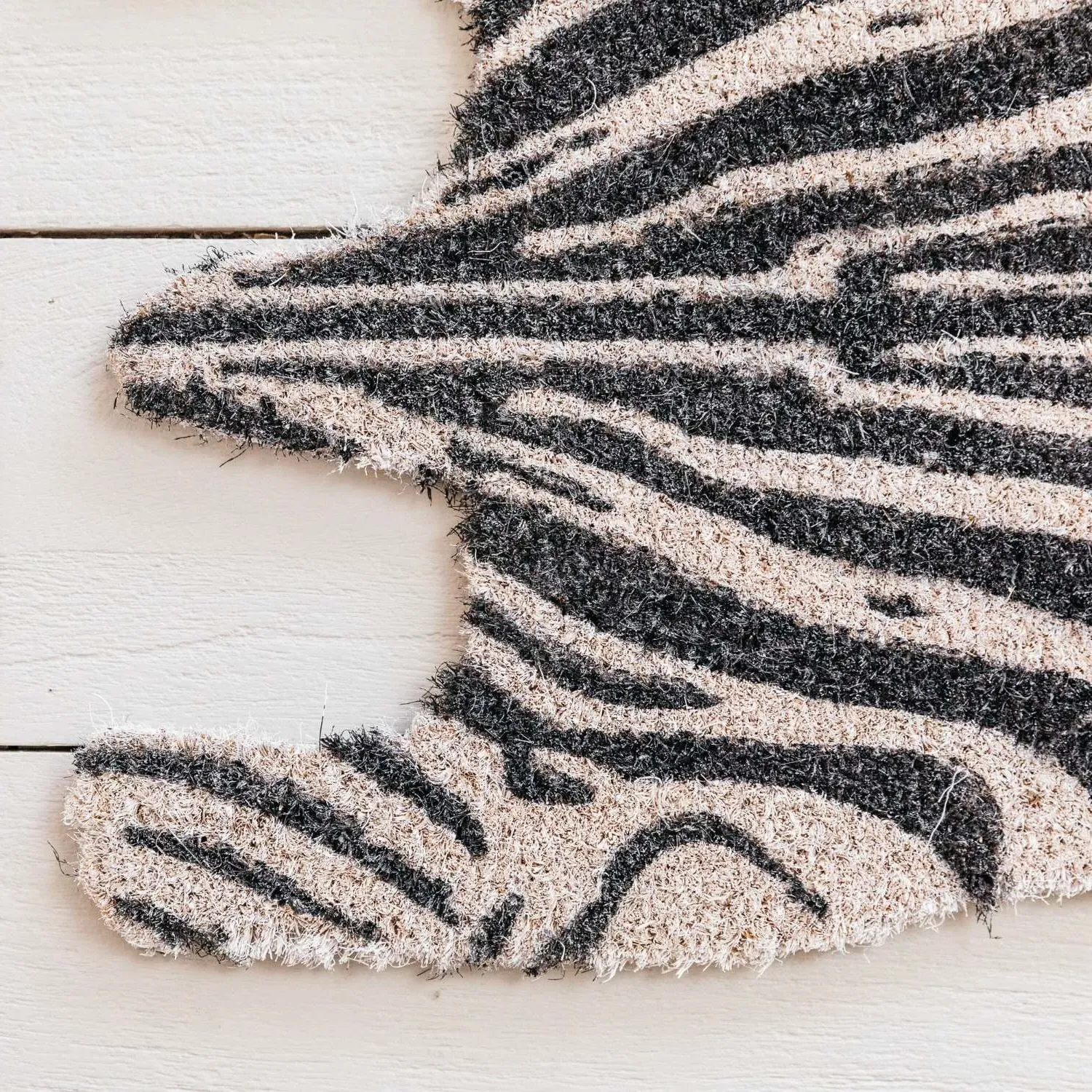 Zebra Doormat - Black and White, Coir
