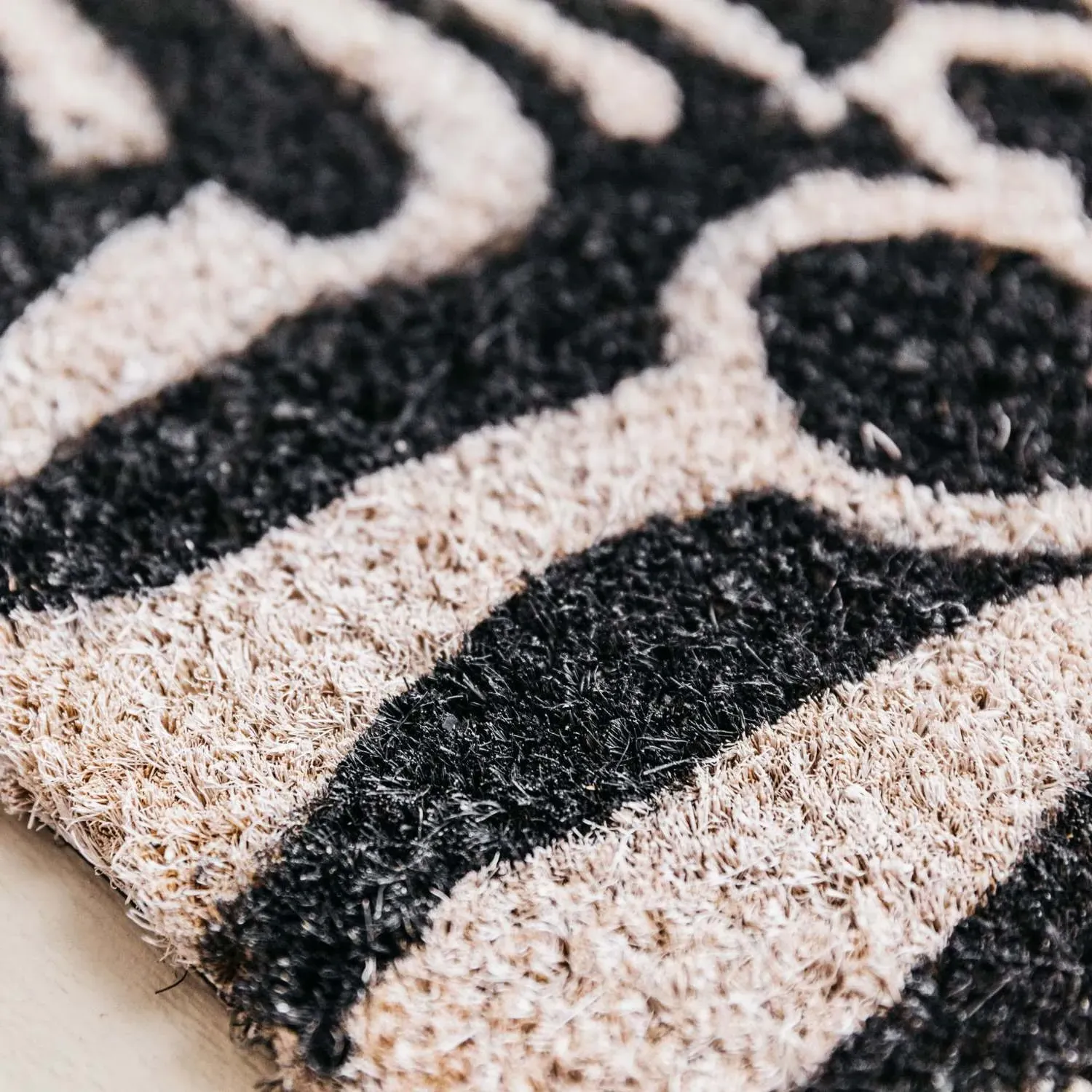 Zebra Doormat - Black and White, Coir