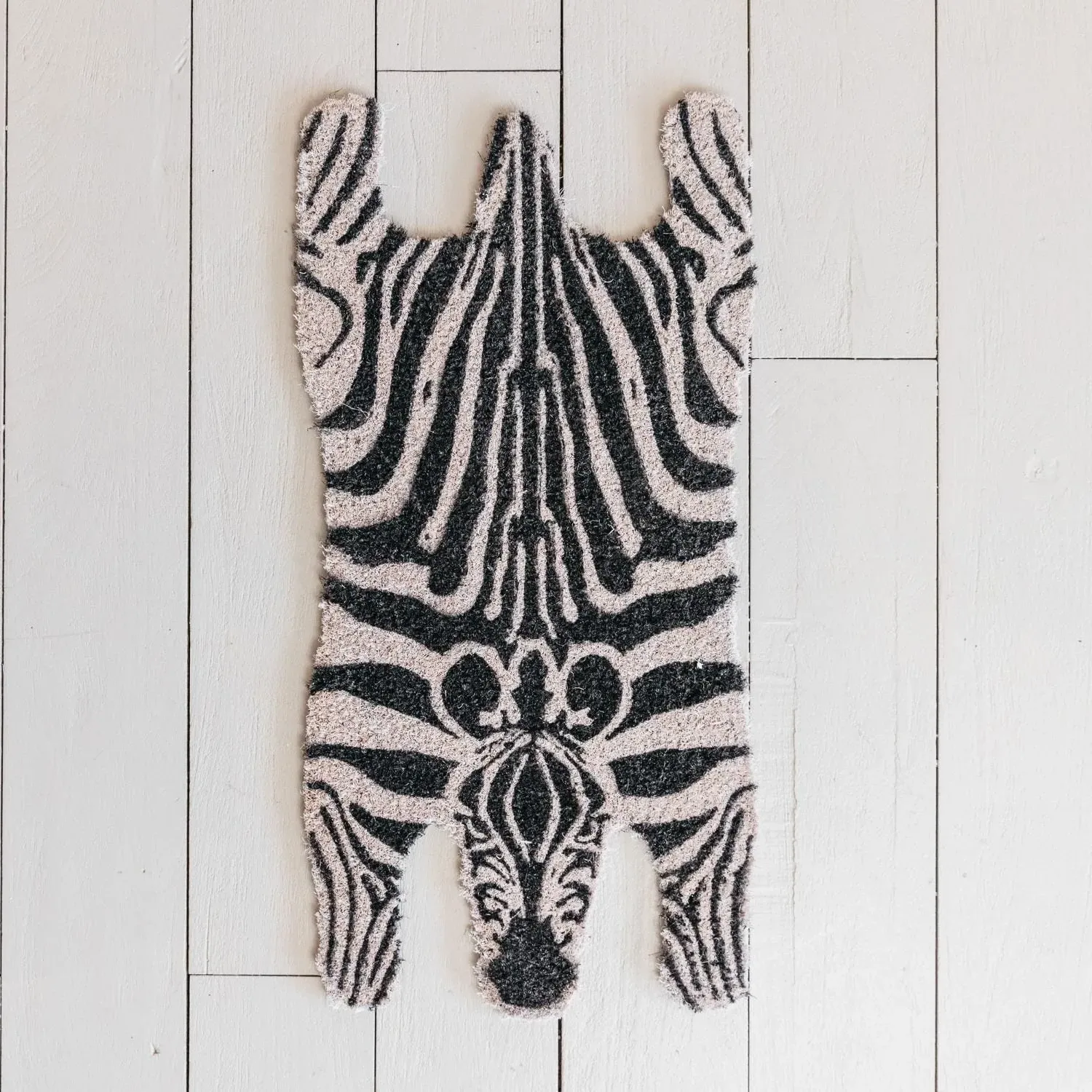 Zebra Doormat - Black and White, Coir image