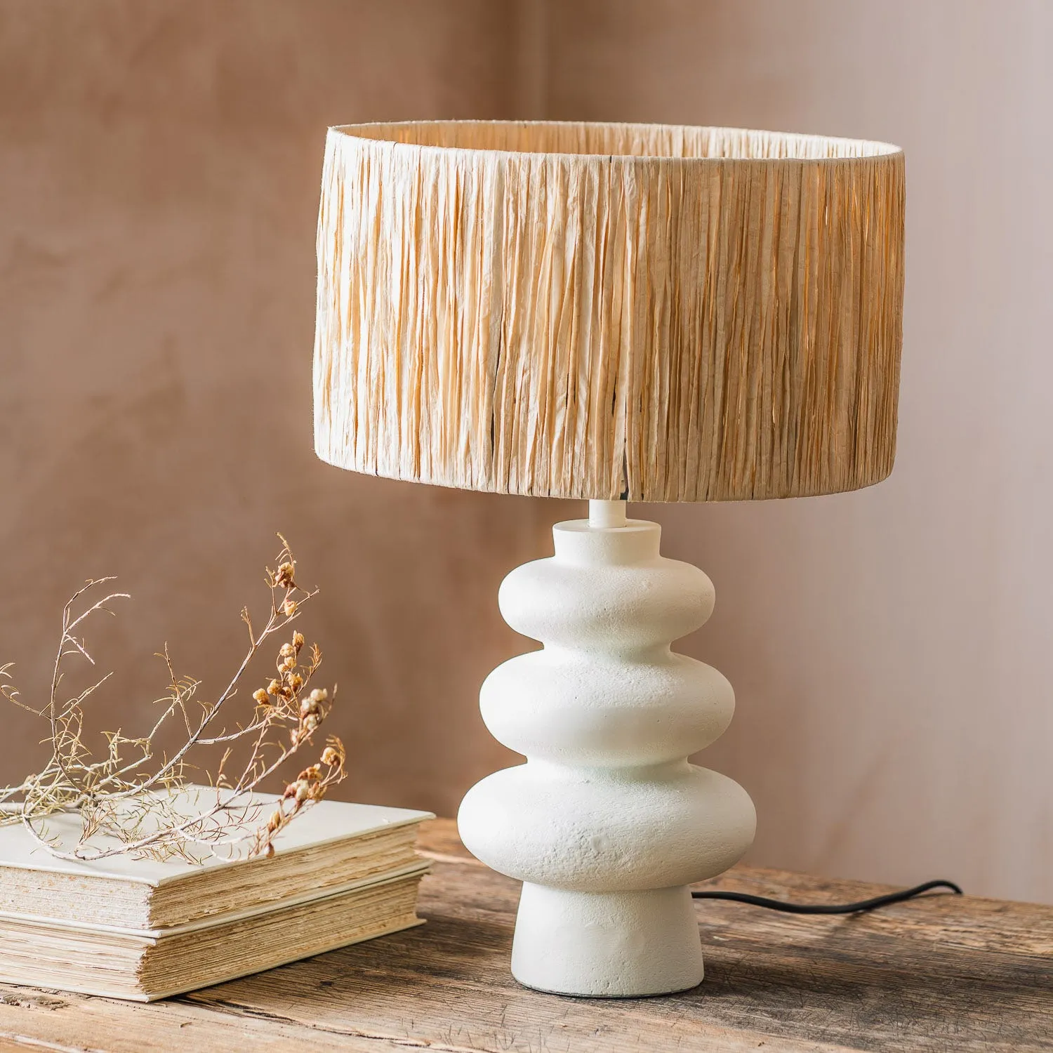 Zyla Large Table Lamp - White, Metal