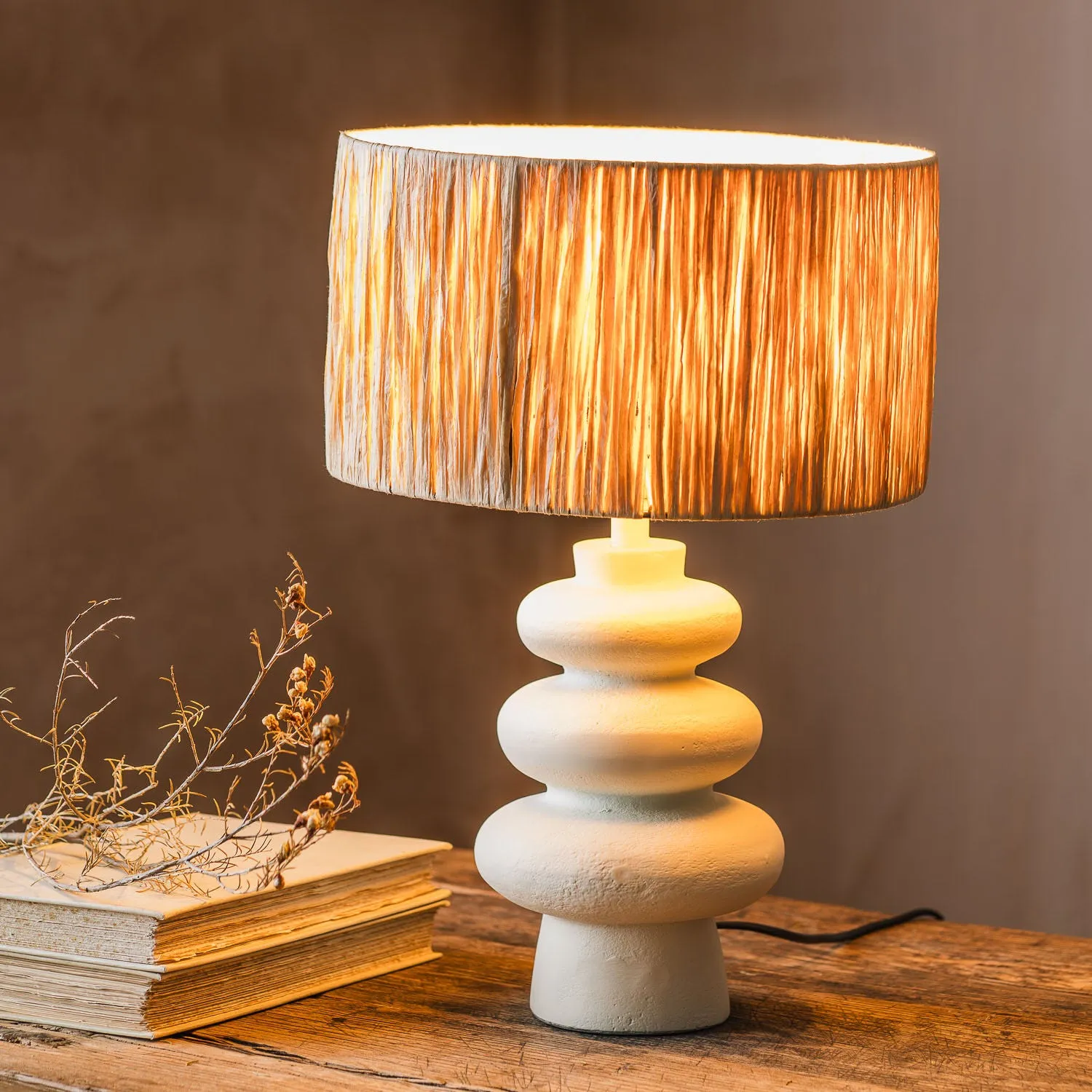 Zyla Large Table Lamp - White, Metal