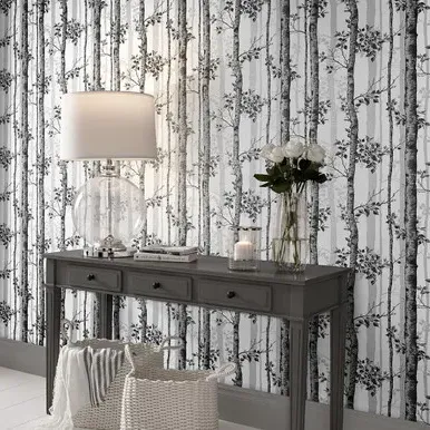 Albero Tree Wallpaper - Black and White