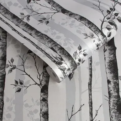 Albero Tree Wallpaper - Black and White