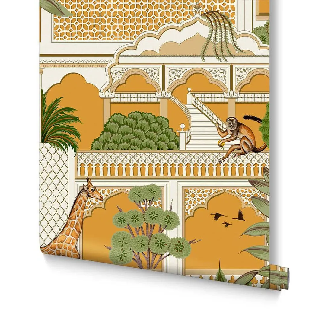 Animahal Turmeric Wallpaper - Yellow