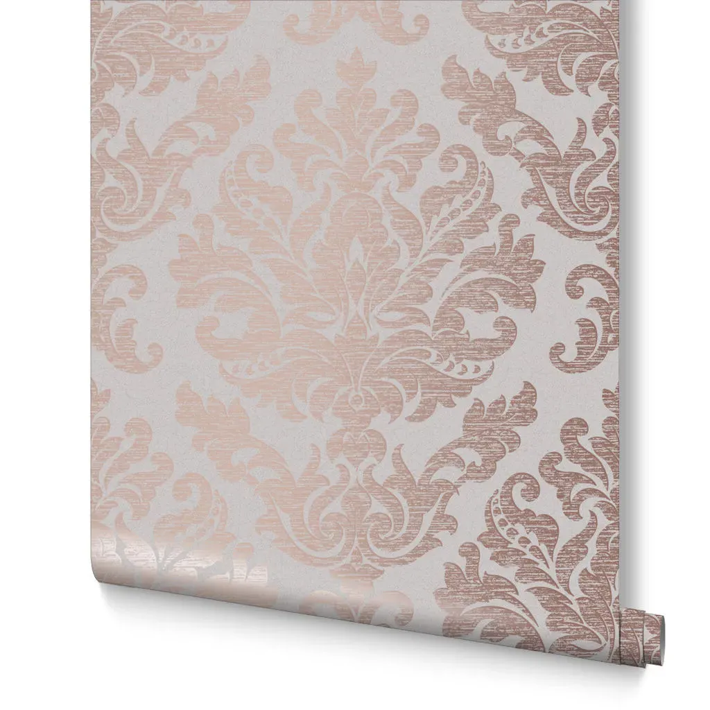 Antique Taupe & Rose Gold Wallpaper - Taupe