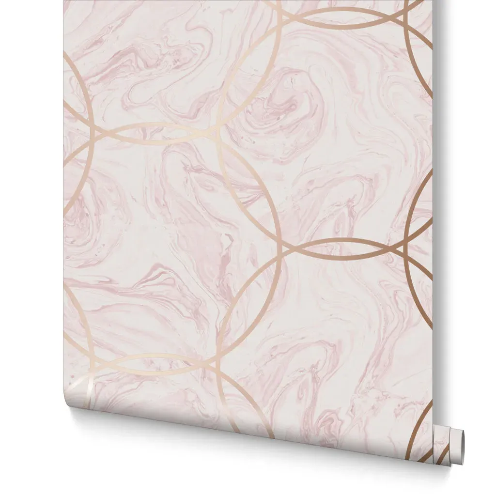 Aqueous Geo Quartz Geometric Wallpaper - Pink image