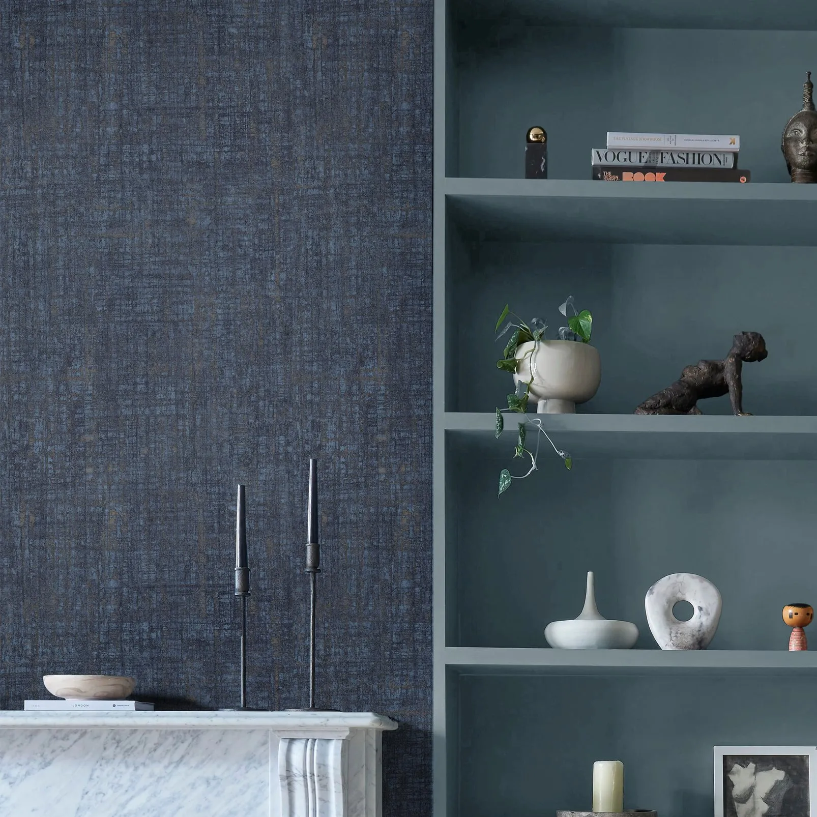 Armando Textured Wallpaper - Navy