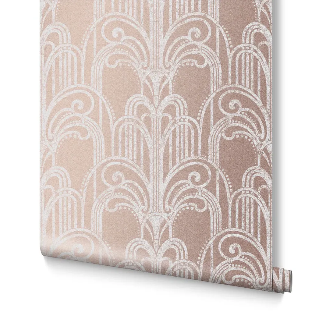 Art Deco Rose Gold Wallpaper - Rose Gold