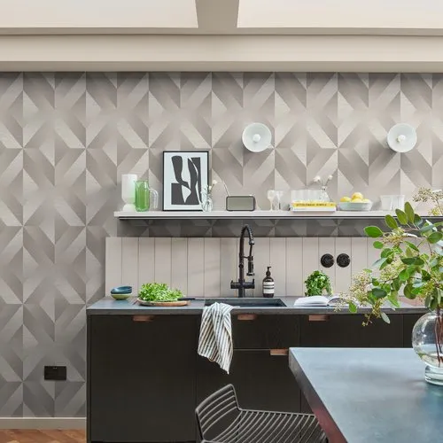 Atelier Geo Geometric Wallpaper - Stone