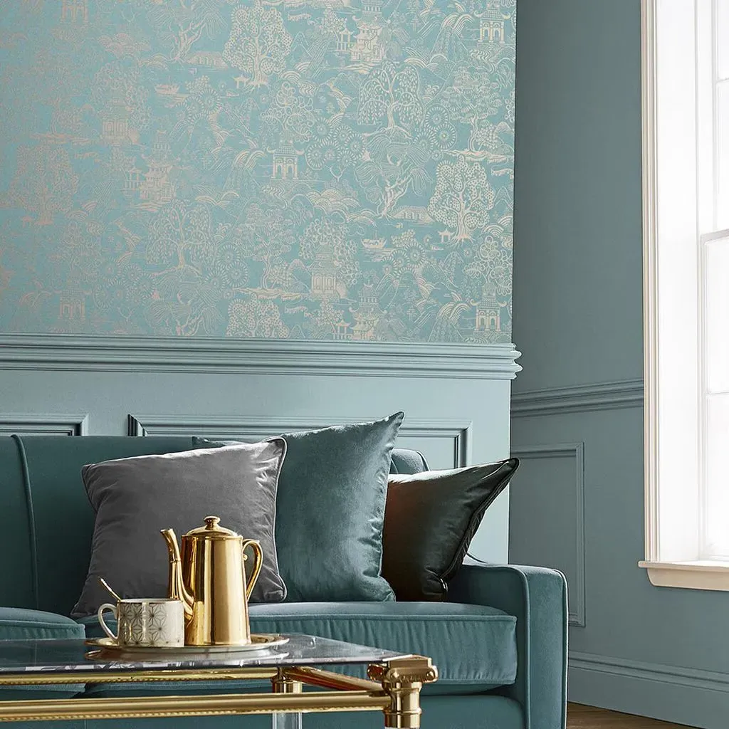 Basuto Duck Egg Wallpaper - Green